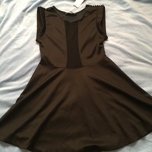 Black shoulder spike dress